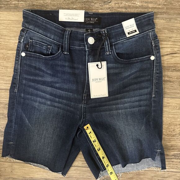 New JUDY BLUE S Mid Rise Mid Length Cut Off Shorts Women - Picture 7 of 12